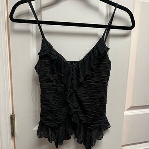 Black Ruffled Top NWOT